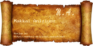 Makkai Aniziusz névjegykártya